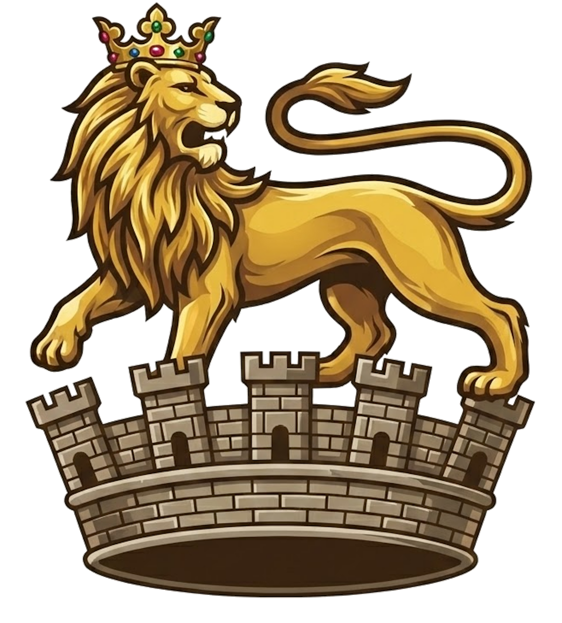 On a mural coronet sa., a lion passant regardant or digital download: Includes Color PNG, B&W PNG, and SVG vector files