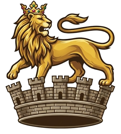 On a mural coronet sa., a lion passant regardant or digital download: Includes Color PNG, B&W PNG, and SVG vector files