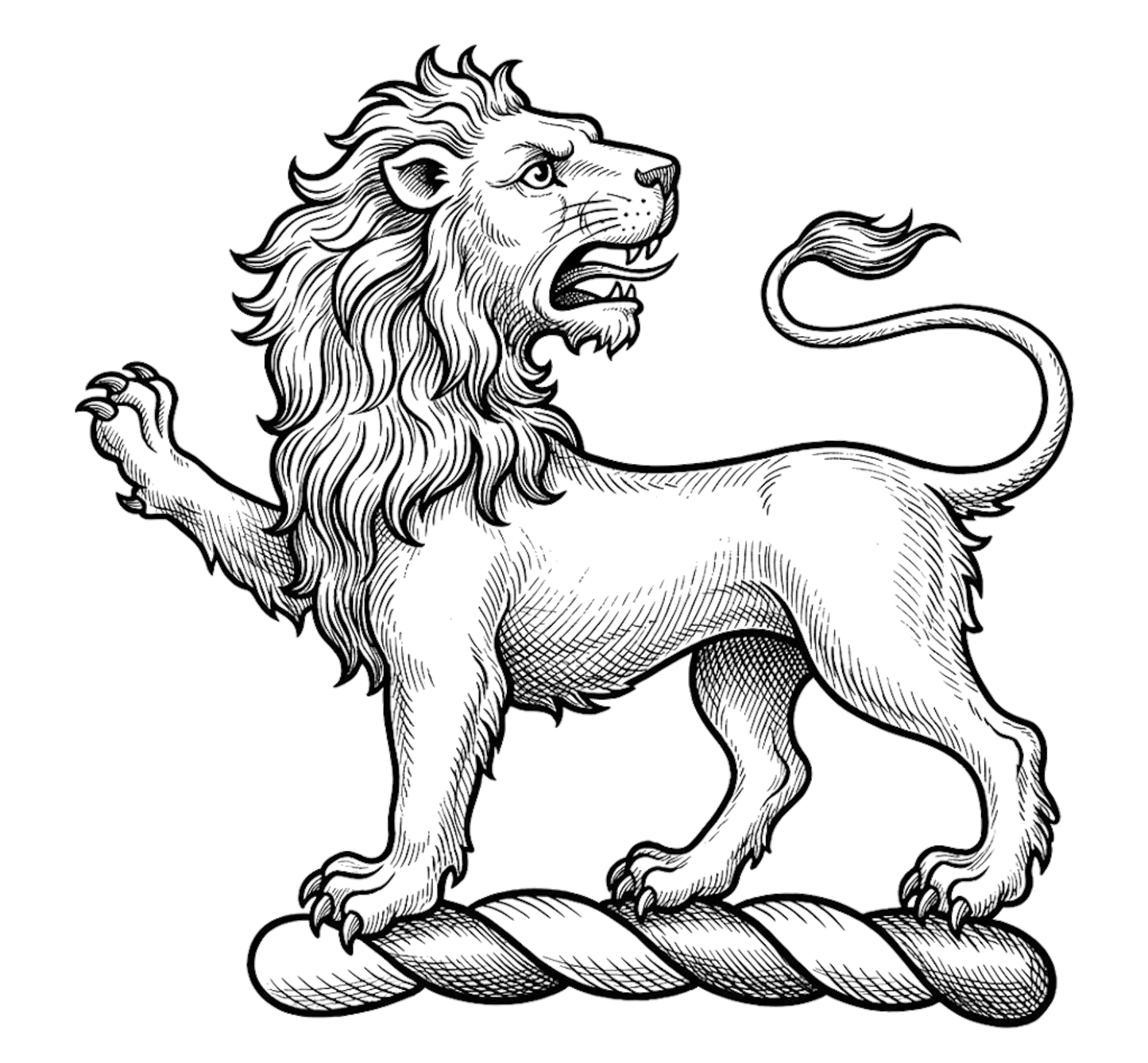 A lion passant regardant, gules digital download: Includes Color PNG, B&W PNG, and SVG vector files