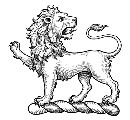 A lion passant regardant, gules digital download: Includes Color PNG, B&W PNG, and SVG vector files