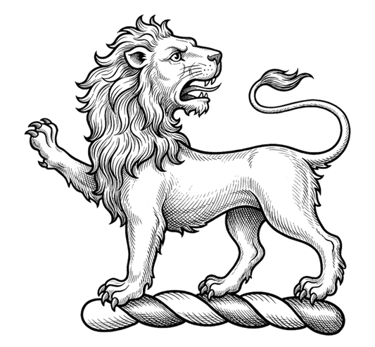 A lion passant regardant, gules digital download: Includes Color PNG, B&W PNG, and SVG vector files