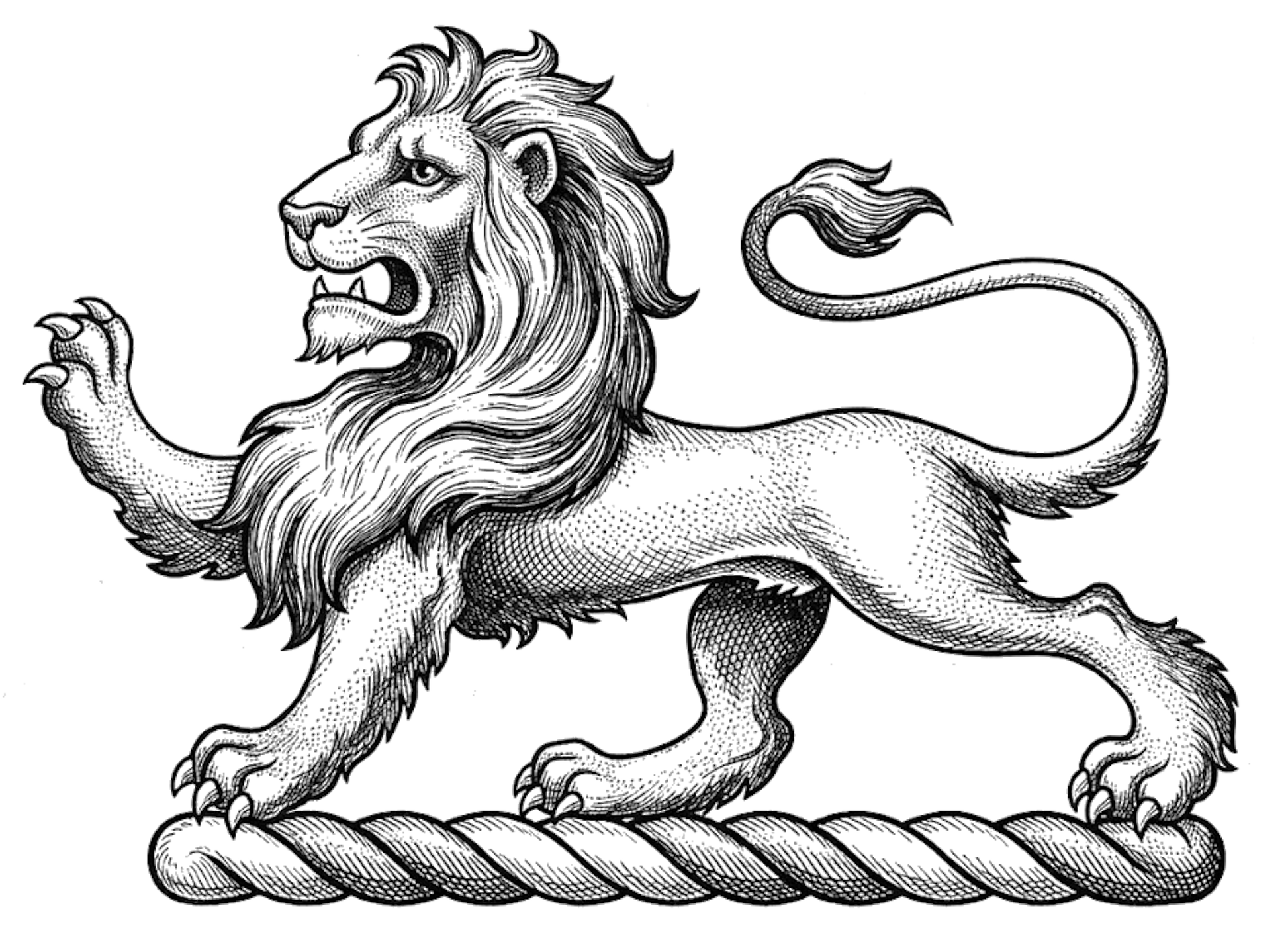 A lion passant proper digital download: Includes Color PNG, B&W PNG, and SVG vector files