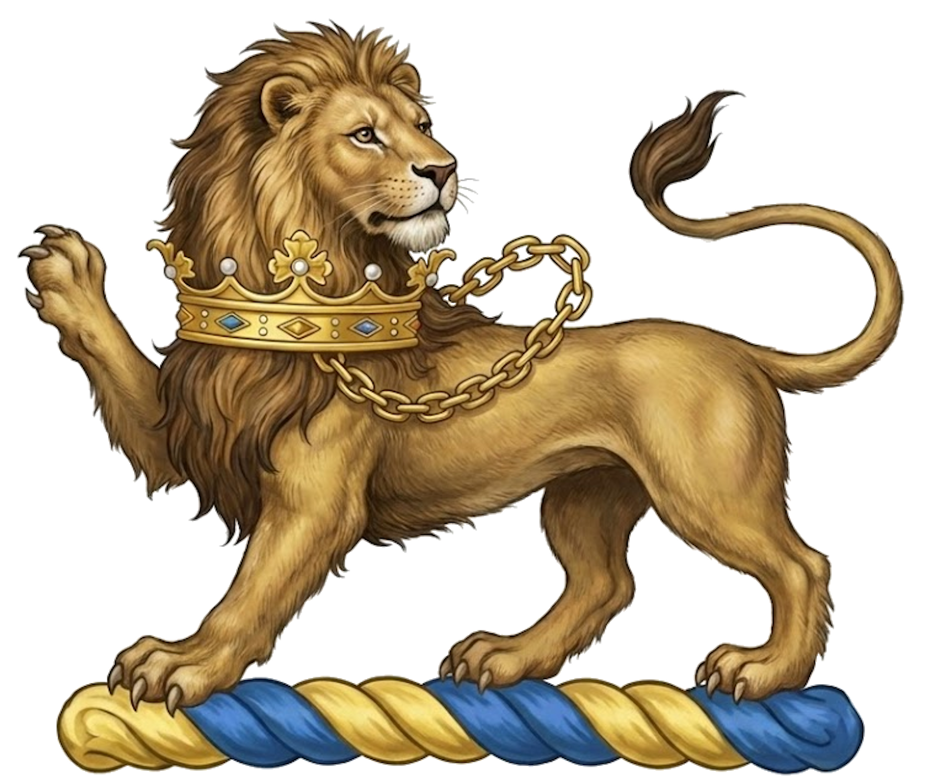 Chained Lion Lion Passant Regardant Ducally Gorged and Chained Crest |… – Fairbairn ...