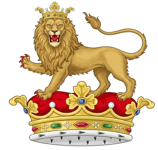 On a ducal coronet, a lion passant gardant, ducally crowned digital download: Includes Color PNG, B&W PNG, and SVG vector files