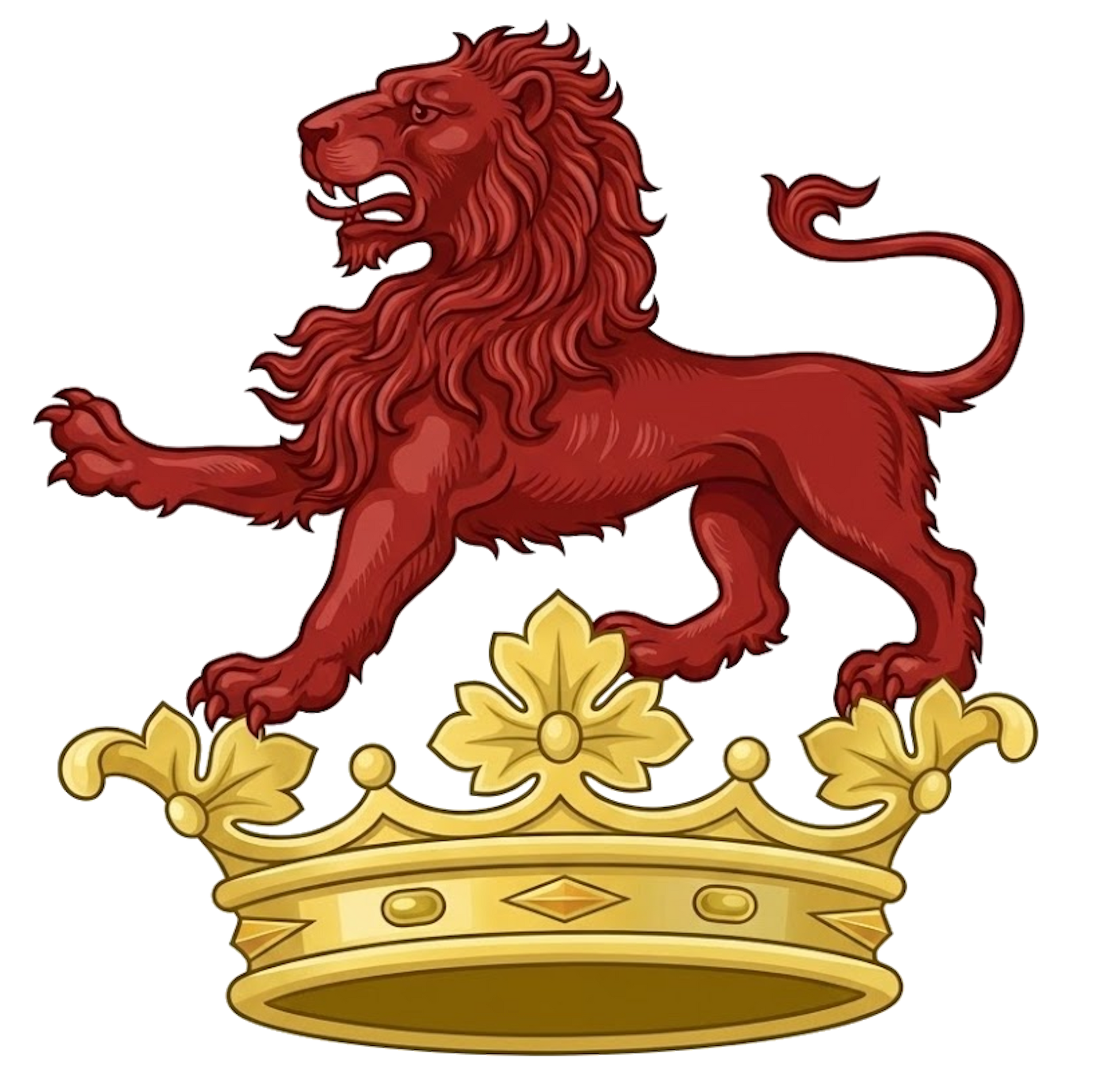 On a ducal coronet Or, a lion passant Gules digital download: Includes Color PNG, B&W PNG, and SVG vector files
