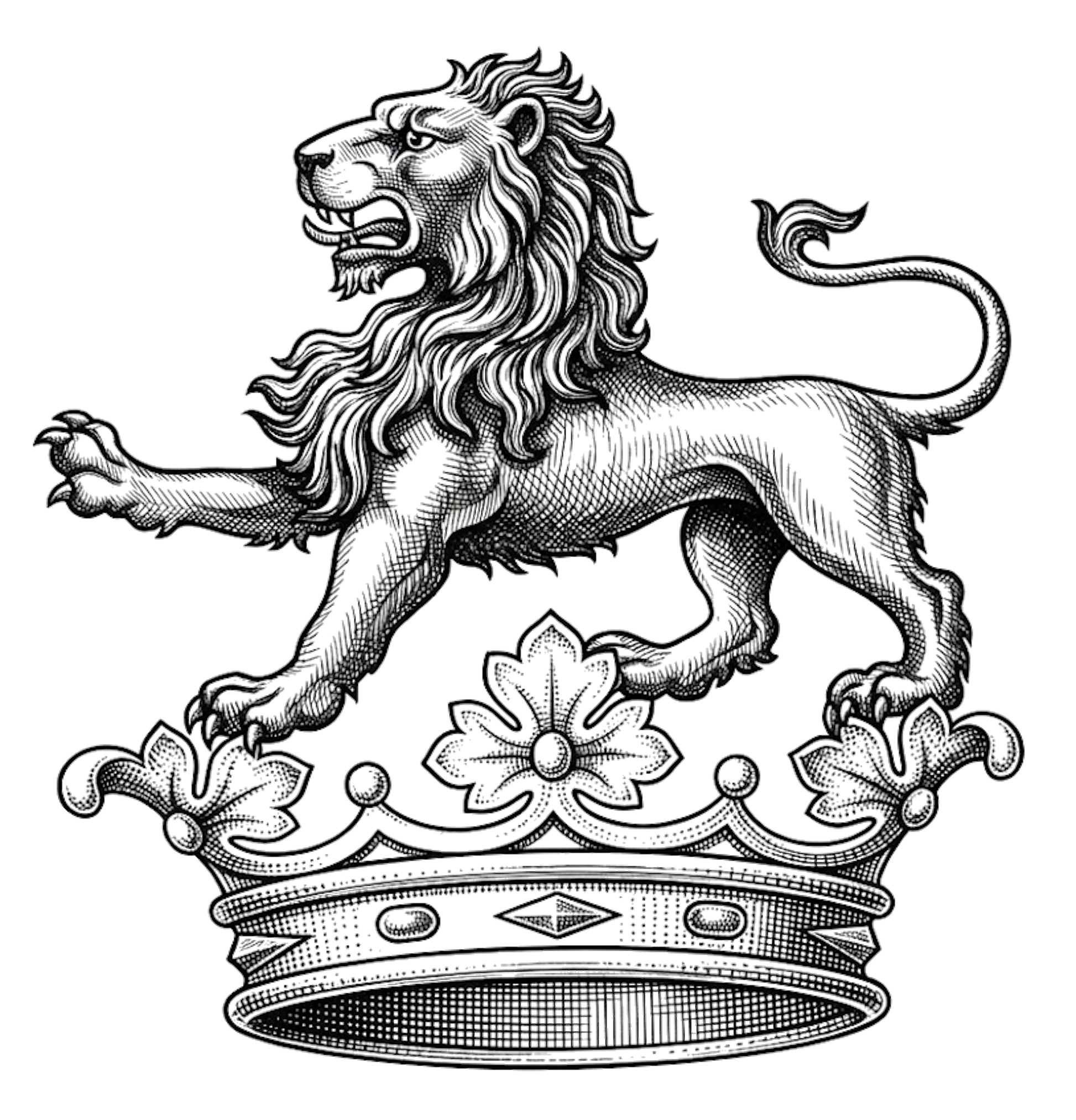 On a ducal coronet Or, a lion passant Gules digital download: Includes Color PNG, B&W PNG, and SVG vector files