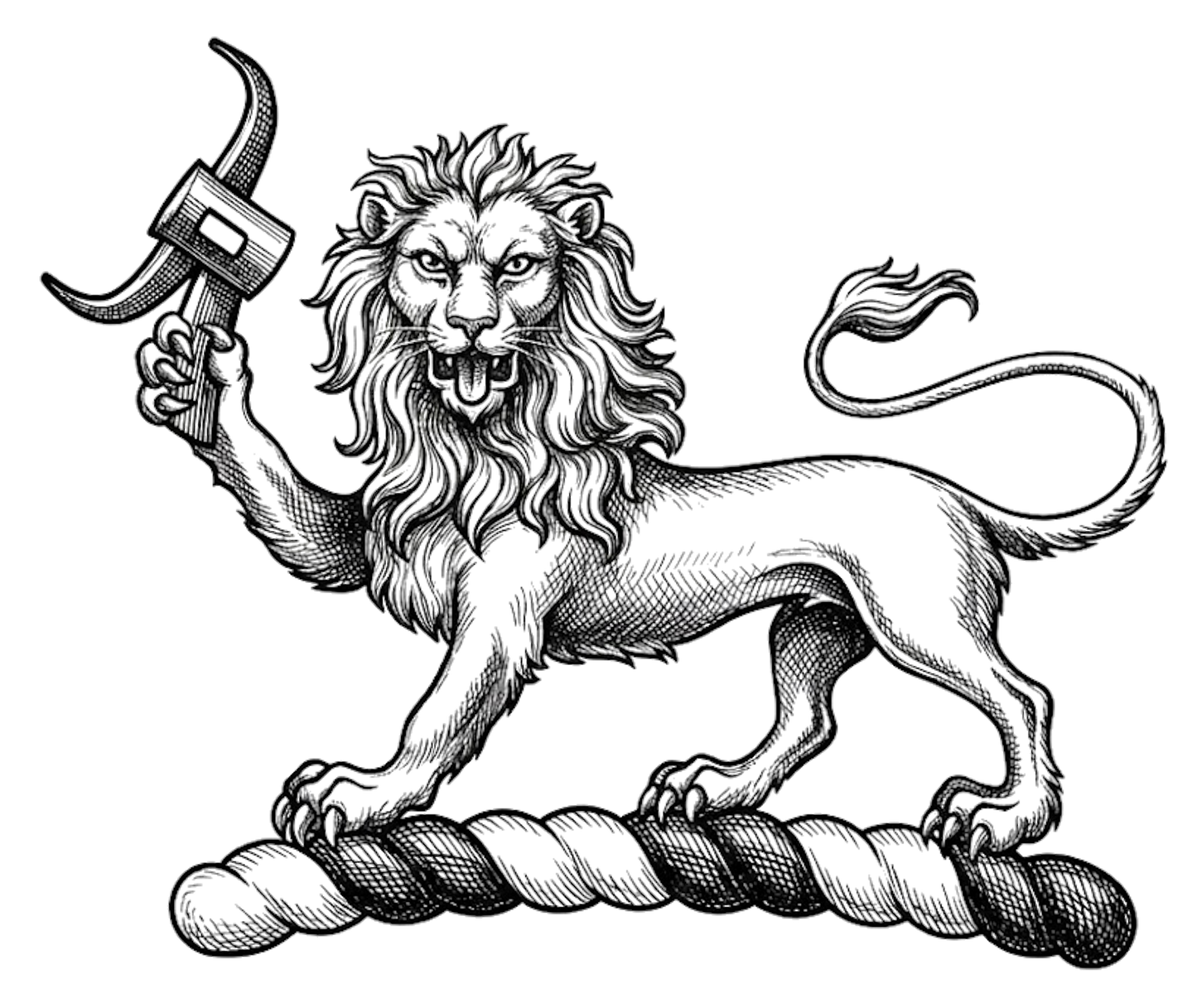 A lion passant gardant Or, holding in the dexter paw a mill-rind sa digital download: Includes Color PNG, B&W PNG, and SVG vector files