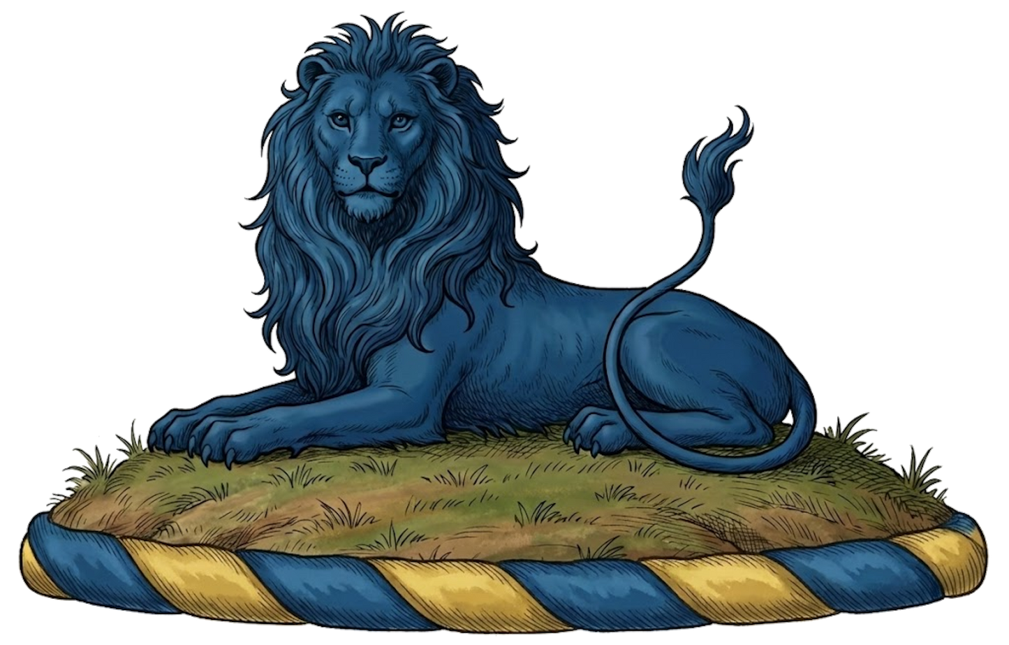 Lion Couchant Gardant Azure digital download: Includes Color PNG, B&W PNG, and SVG vector files