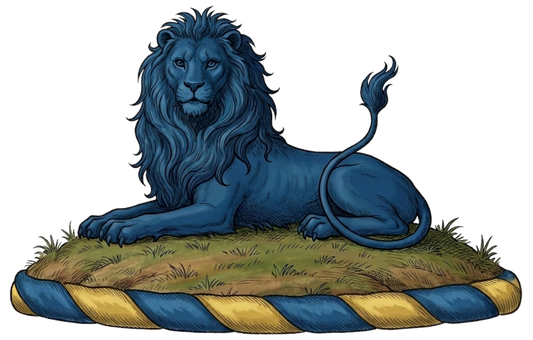 Lion Couchant Gardant Azure digital download: Includes Color PNG, B&W PNG, and SVG vector files