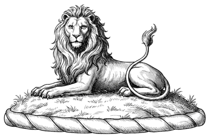 Lion Couchant Gardant Azure digital download: Includes Color PNG, B&W PNG, and SVG vector files