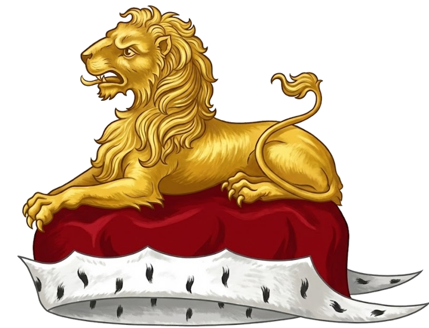 On a chapeau Gules, turned up Ermine, a lion couchant Or digital download: Includes Color PNG, B&W PNG, and SVG vector files