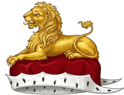 On a chapeau Gules, turned up Ermine, a lion couchant Or digital download: Includes Color PNG, B&W PNG, and SVG vector files