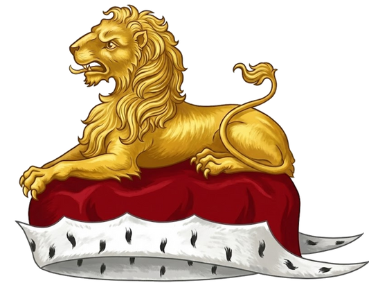 On a chapeau Gules, turned up Ermine, a lion couchant Or digital download: Includes Color PNG, B&W PNG, and SVG vector files