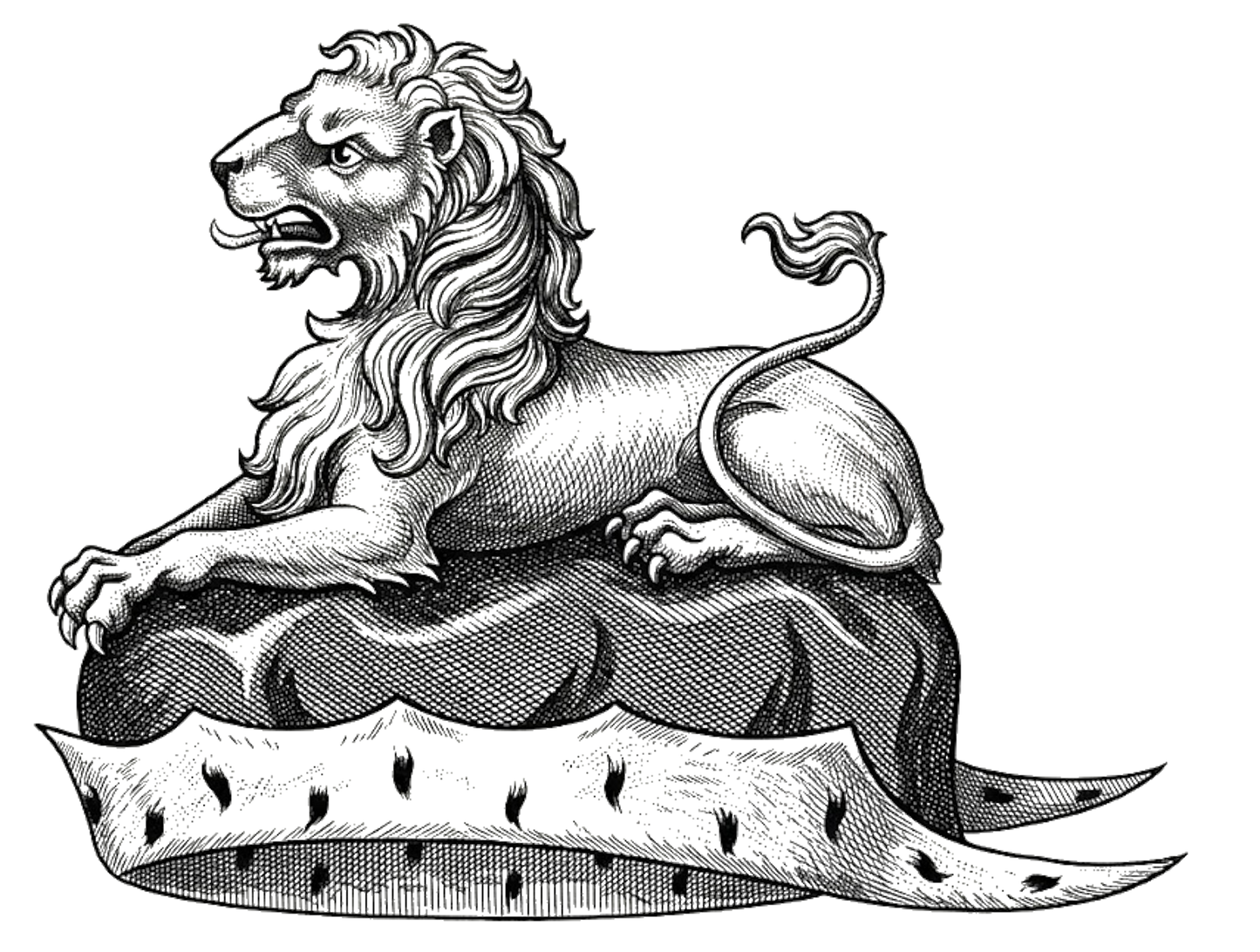 On a chapeau Gules, turned up Ermine, a lion couchant Or digital download: Includes Color PNG, B&W PNG, and SVG vector files