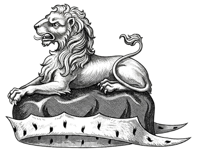 On a chapeau Gules, turned up Ermine, a lion couchant Or digital download: Includes Color PNG, B&W PNG, and SVG vector files