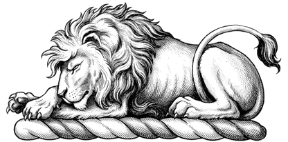 A Lion Couchant digital download: Includes Color PNG, B&W PNG, and SVG vector files