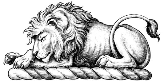 A Lion Couchant digital download: Includes Color PNG, B&W PNG, and SVG vector files