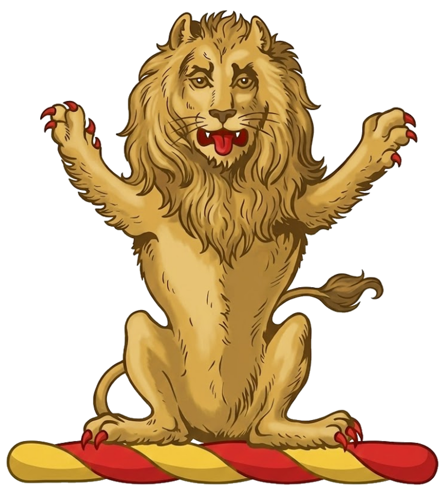 A lion sejant affronté digital download: Includes Color PNG, B&W PNG, and SVG vector files