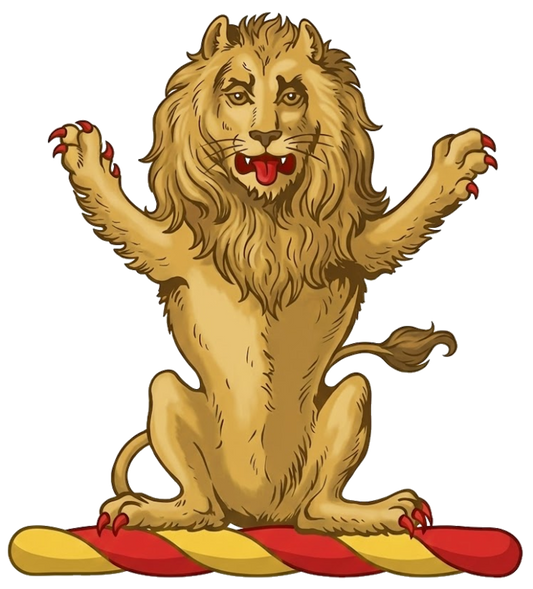 A lion sejant affronté digital download: Includes Color PNG, B&W PNG, and SVG vector files