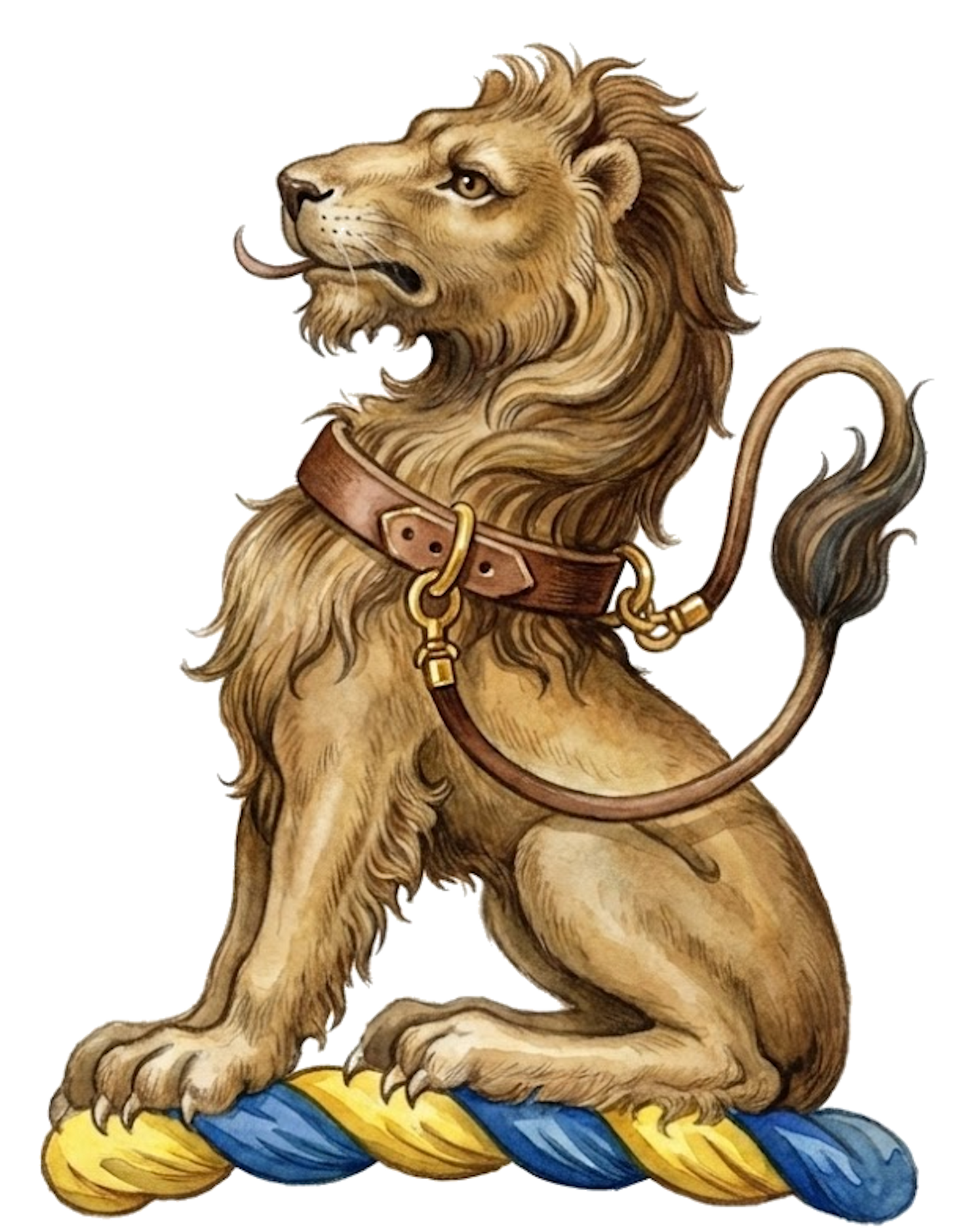 A Lion Sejant Regardant digital download: Includes Color PNG, B&W PNG, and SVG vector files
