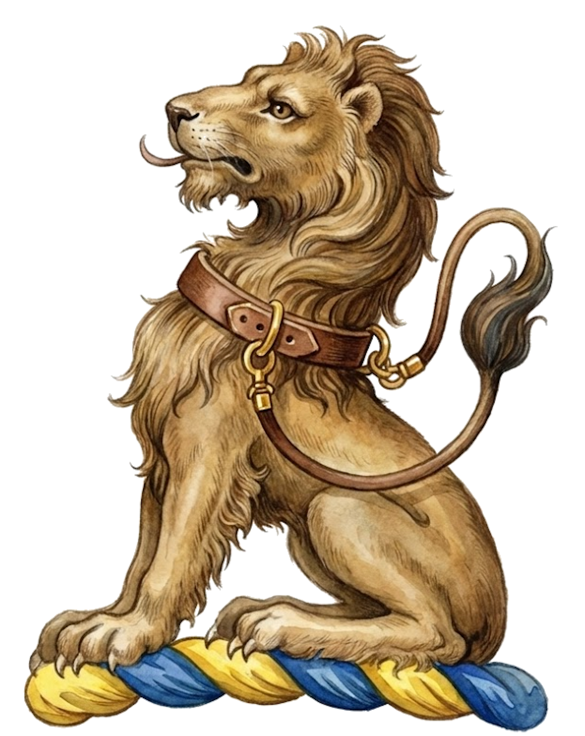 A Lion Sejant Regardant digital download: Includes Color PNG, B&W PNG, and SVG vector files