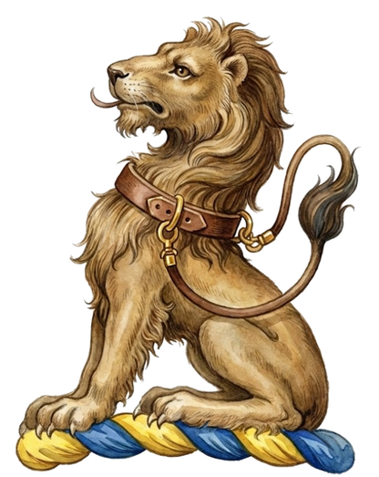 A Lion Sejant Regardant digital download: Includes Color PNG, B&W PNG, and SVG vector files