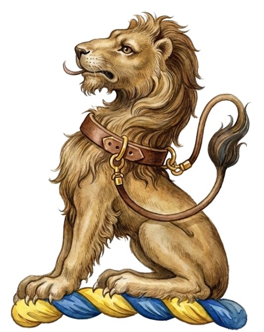 A Lion Sejant Regardant digital download: Includes Color PNG, B&W PNG, and SVG vector files