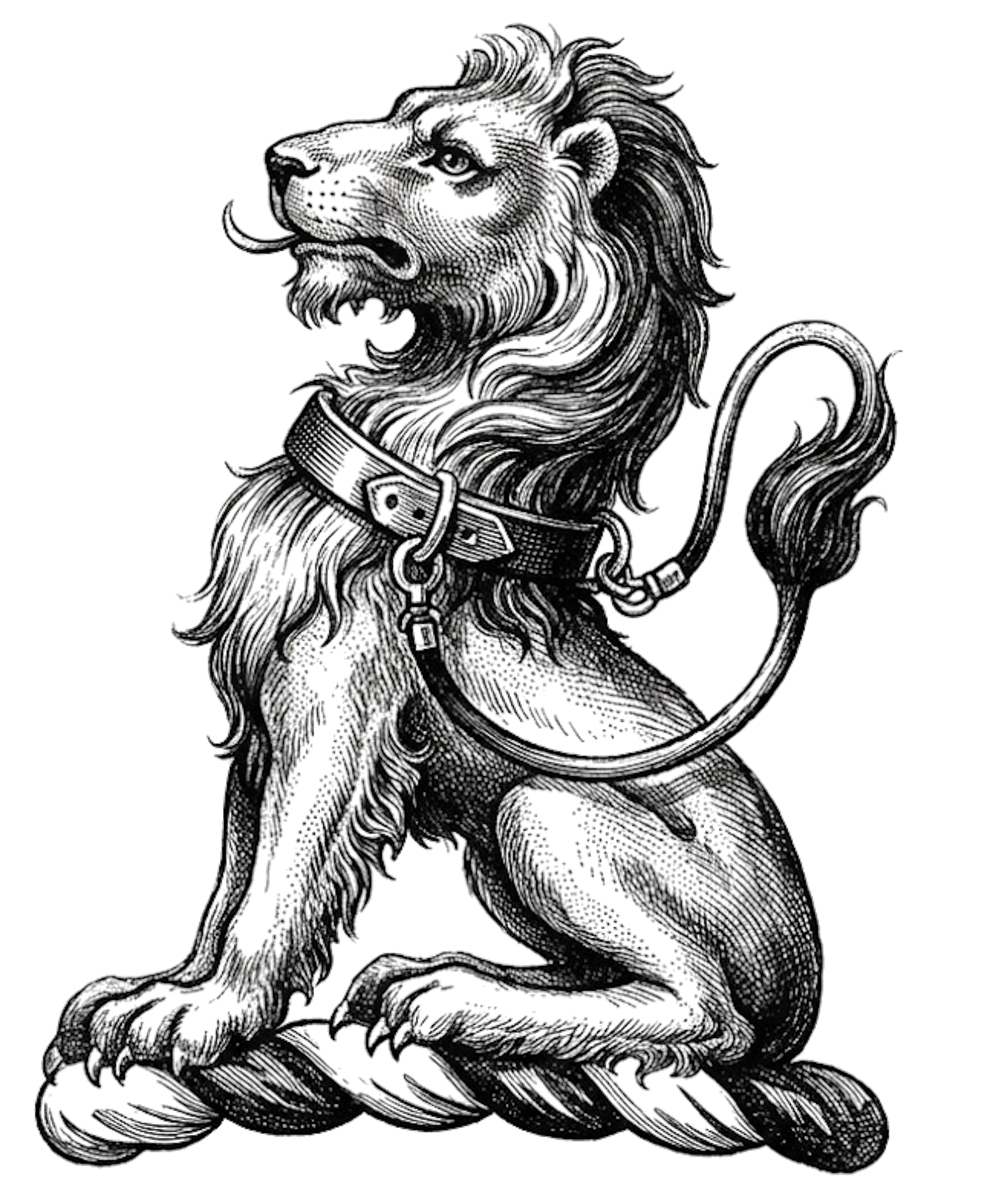 A Lion Sejant Regardant digital download: Includes Color PNG, B&W PNG, and SVG vector files