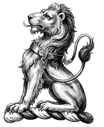 A Lion Sejant Regardant digital download: Includes Color PNG, B&W PNG, and SVG vector files