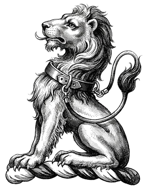 A Lion Sejant Regardant digital download: Includes Color PNG, B&W PNG, and SVG vector files