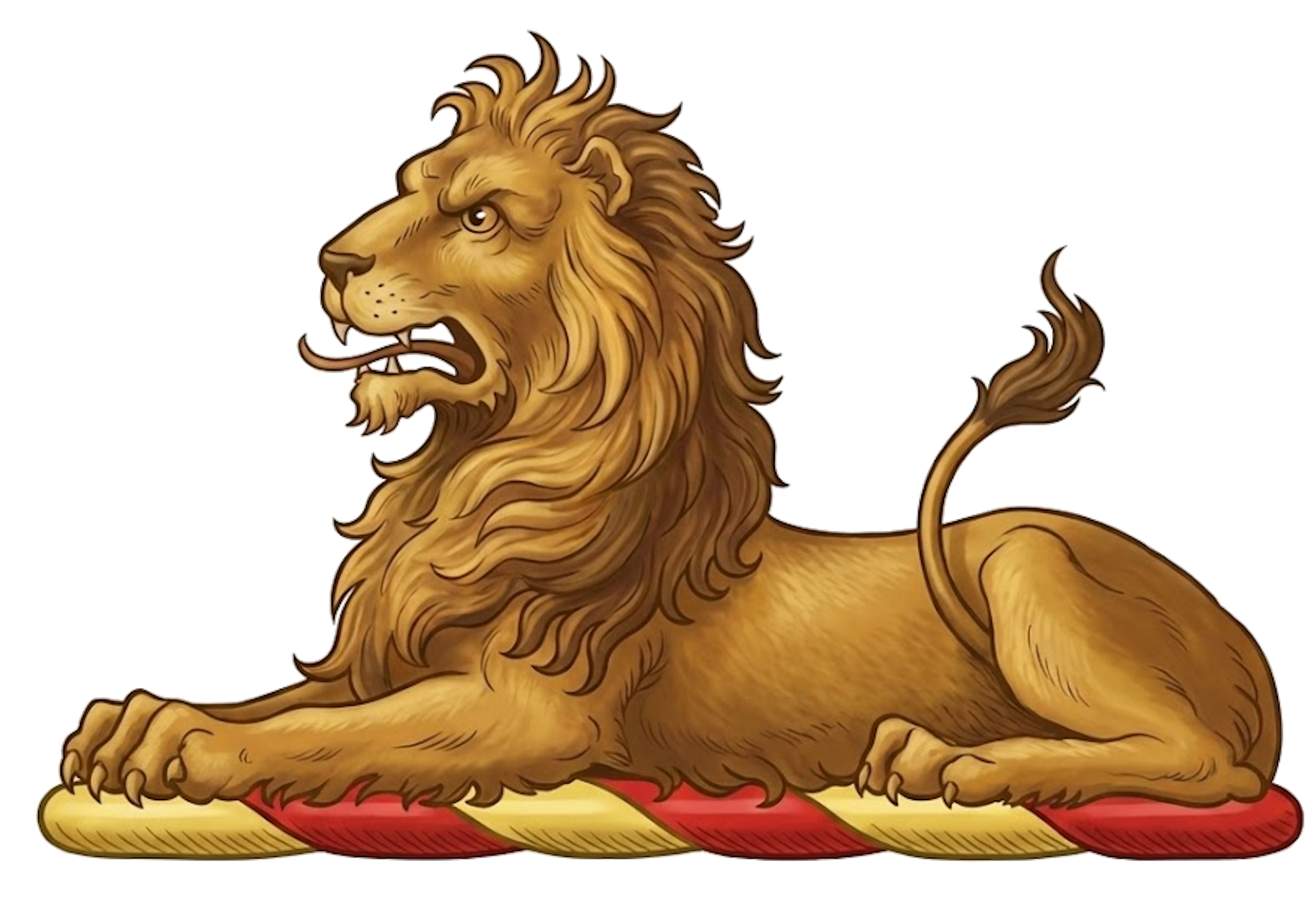 A lion couchant Or digital download: Includes Color PNG, B&W PNG, and SVG vector files
