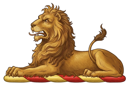 A lion couchant Or digital download: Includes Color PNG, B&W PNG, and SVG vector files