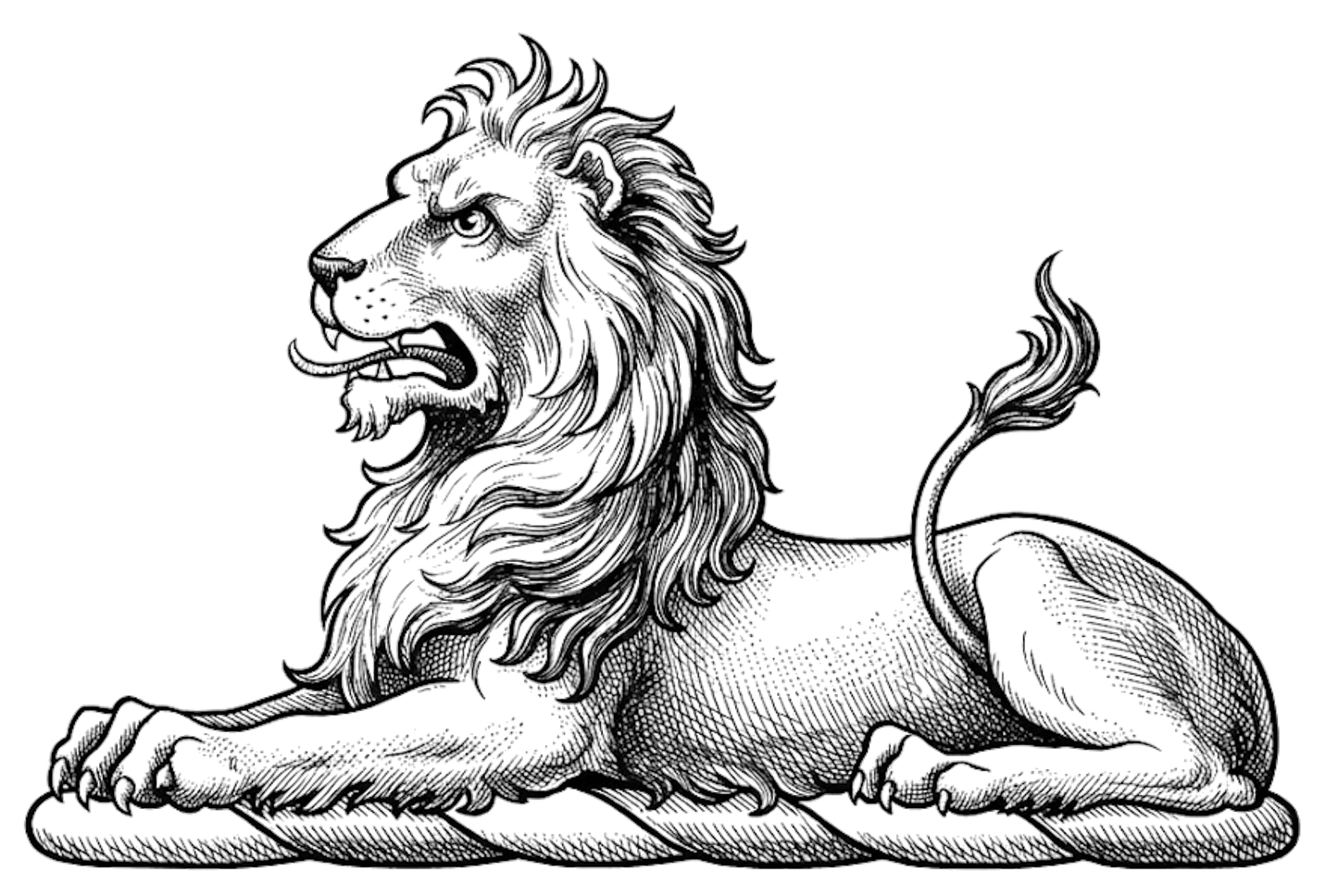 A lion couchant Or digital download: Includes Color PNG, B&W PNG, and SVG vector files