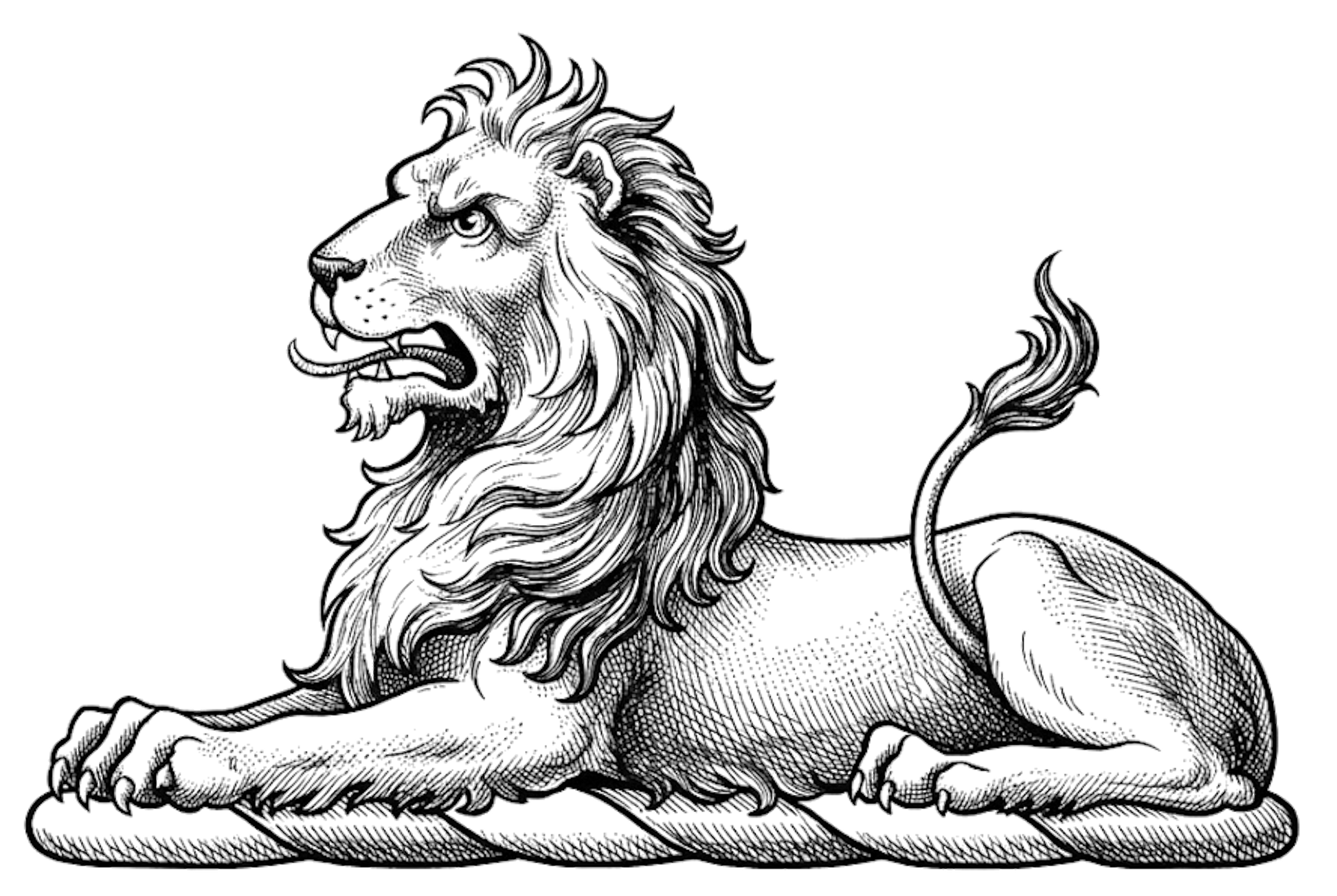 A lion couchant Or digital download: Includes Color PNG, B&W PNG, and SVG vector files