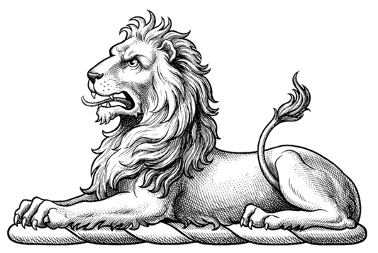 A lion couchant Or digital download: Includes Color PNG, B&W PNG, and SVG vector files