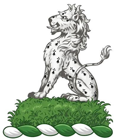 On a mount Vert, a lion sejant Ermine digital download: Includes Color PNG, B&W PNG, and SVG vector files
