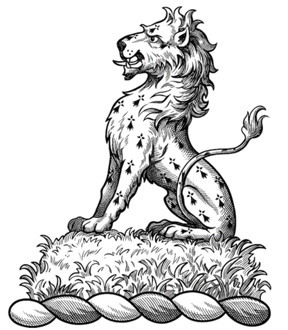 On a mount Vert, a lion sejant Ermine digital download: Includes Color PNG, B&W PNG, and SVG vector files