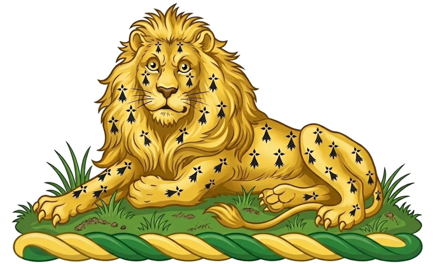 On a Mount Vert a Lion Couchant Gardant Erminois digital download: Includes Color PNG, B&W PNG, and SVG vector files