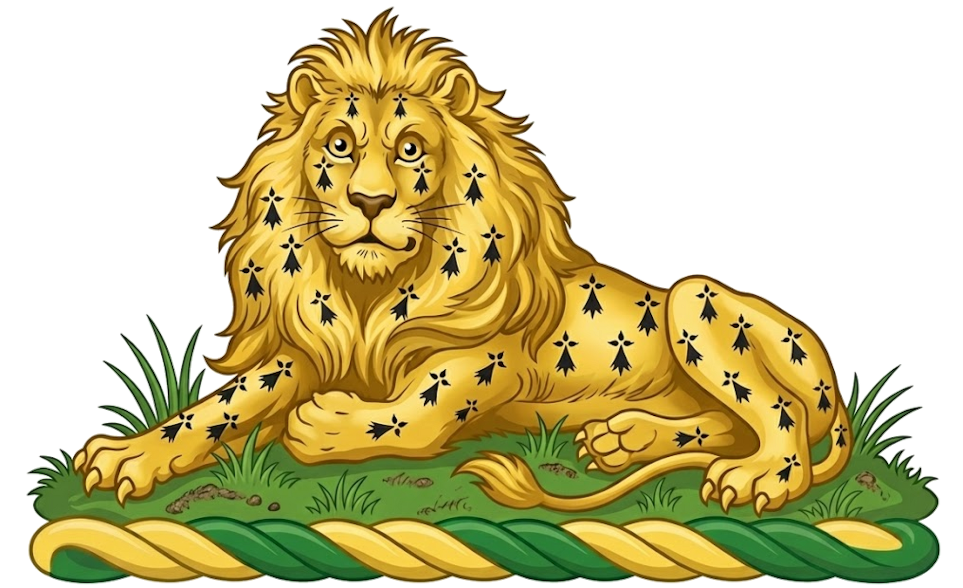 On a Mount Vert a Lion Couchant Gardant Erminois digital download: Includes Color PNG, B&W PNG, and SVG vector files