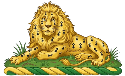 On a Mount Vert a Lion Couchant Gardant Erminois digital download: Includes Color PNG, B&W PNG, and SVG vector files