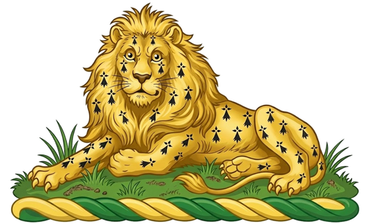 On a Mount Vert a Lion Couchant Gardant Erminois digital download: Includes Color PNG, B&W PNG, and SVG vector files