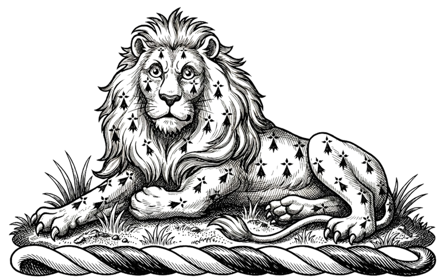 On a Mount Vert a Lion Couchant Gardant Erminois digital download: Includes Color PNG, B&W PNG, and SVG vector files
