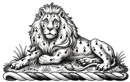 On a Mount Vert a Lion Couchant Gardant Erminois digital download: Includes Color PNG, B&W PNG, and SVG vector files