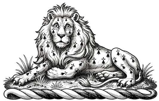 On a Mount Vert a Lion Couchant Gardant Erminois digital download: Includes Color PNG, B&W PNG, and SVG vector files