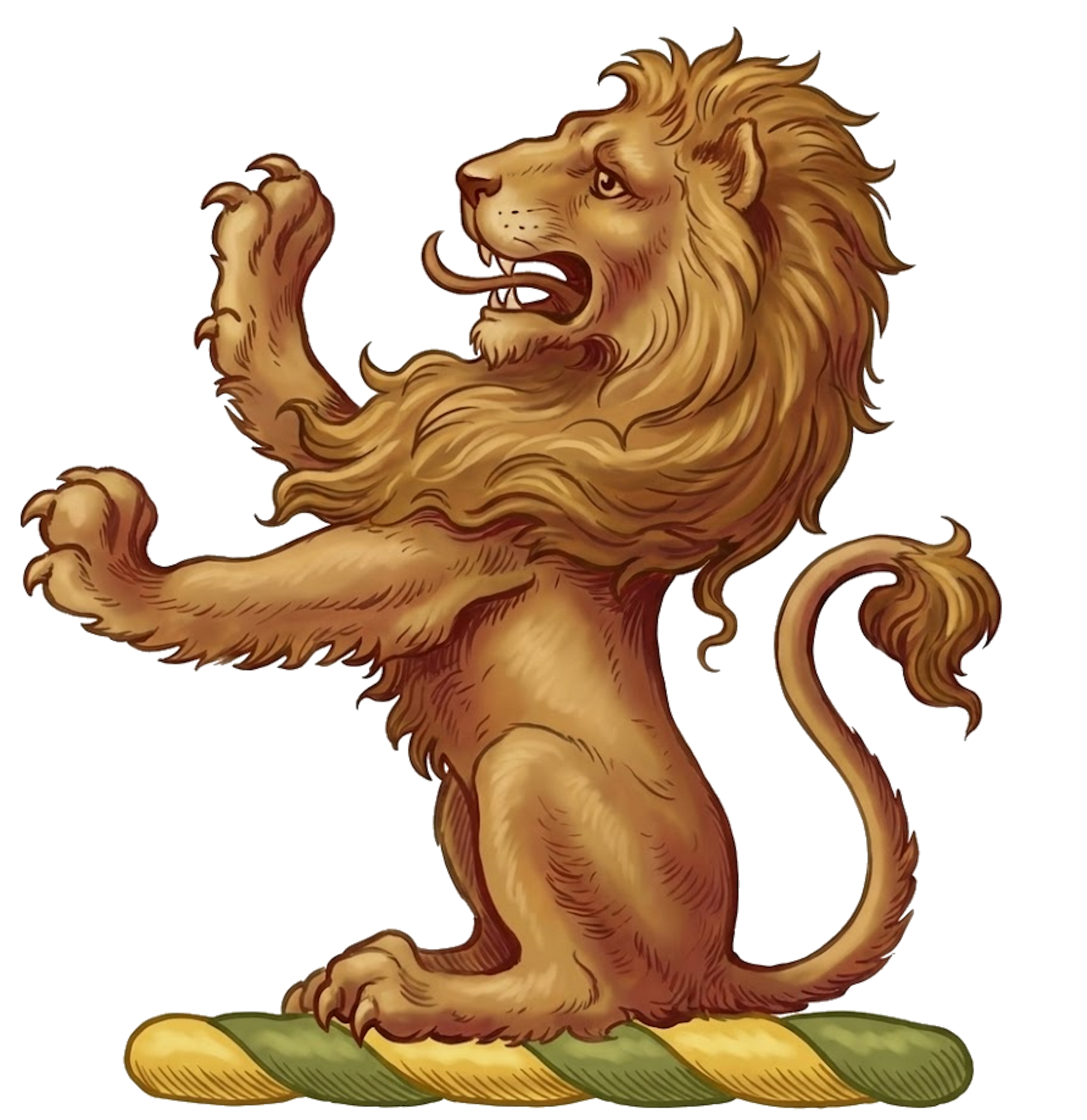 Lion Sejant Erect Argent digital download: Includes Color PNG, B&W PNG, and SVG vector files