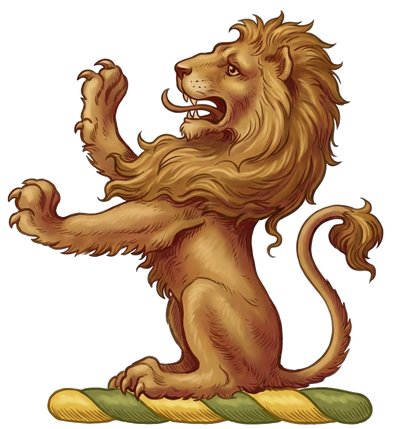 Lion Sejant Erect Argent digital download: Includes Color PNG, B&W PNG, and SVG vector files