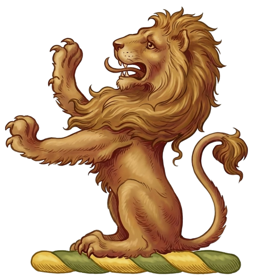 Lion Sejant Erect Argent digital download: Includes Color PNG, B&W PNG, and SVG vector files