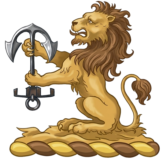 Lion Sejant Holding an Anchor digital download: Includes Color PNG, B&W PNG, and SVG vector files
