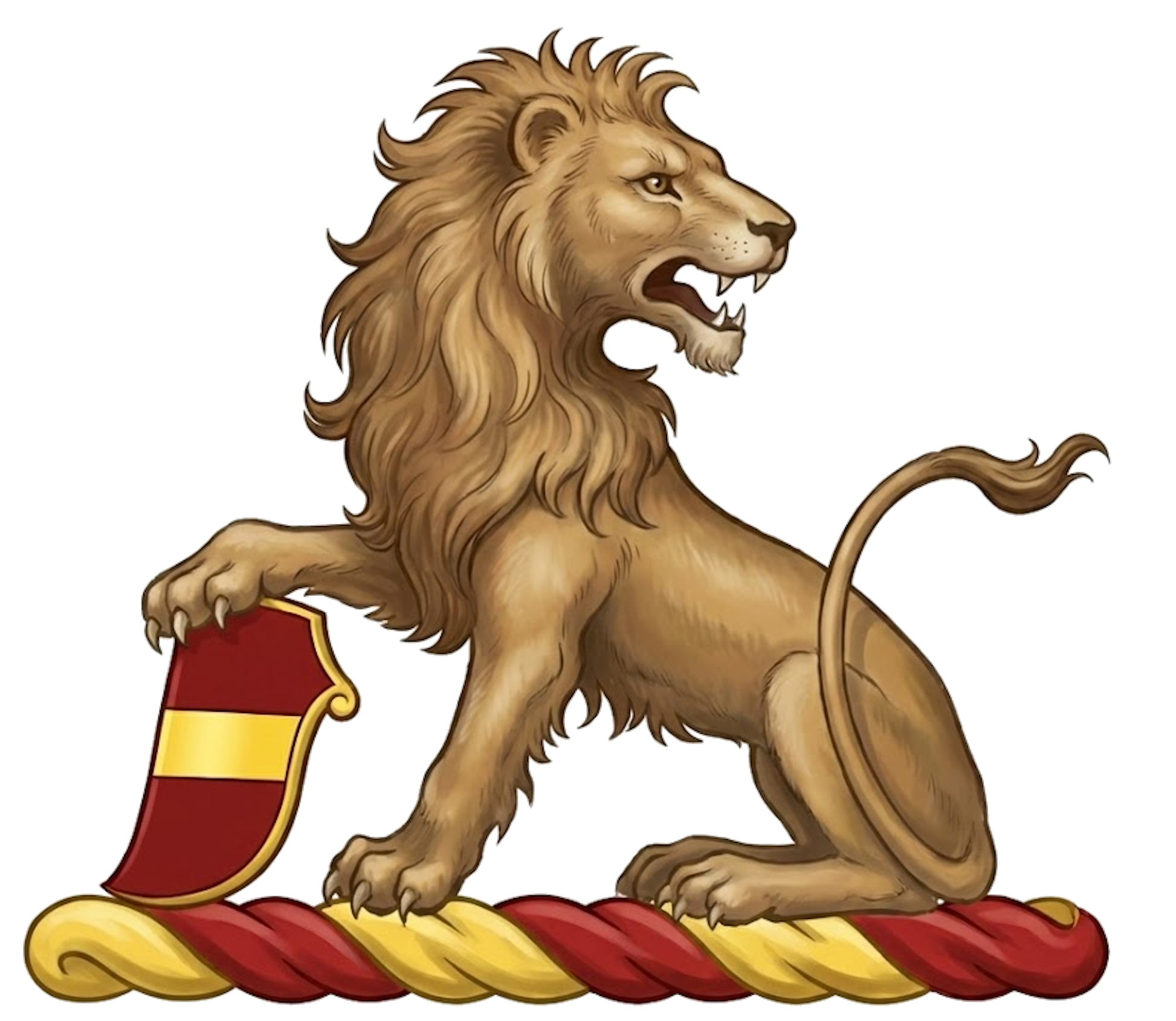 Lion Sejant Regardant digital download: Includes Color PNG, B&W PNG, and SVG vector files