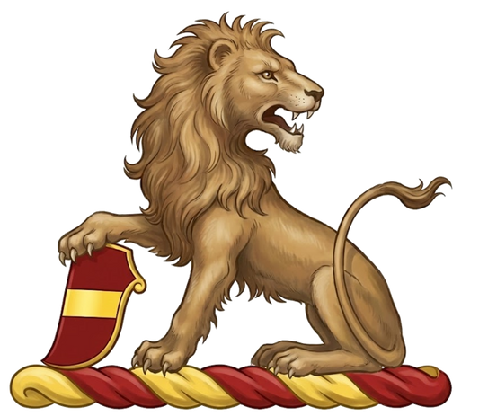 Lion Sejant Regardant digital download: Includes Color PNG, B&W PNG, and SVG vector files